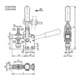 KIPP Schnellspanner Fuß senkrecht Mini F2=1000 verstellbar M05x4 Andruckspindel