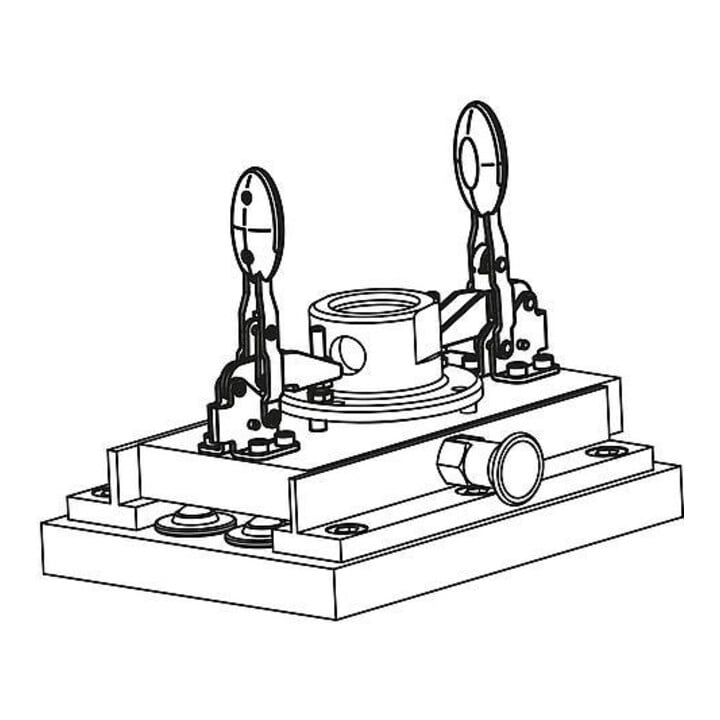 KIPP Schnellspanner horizontal antistatisch Fuß senkrecht F1=1350 verstellbar