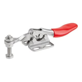 KIPP Schnellspanner horizontal Mini Fuß waagrecht F1=500 feste Andruckspindel M0