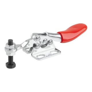 KIPP Schnellspanner horizontal Mini Fuß waagrecht F1=500 feste Andruckspindel M0