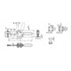 KIPP Schnellspanner Horizontal Standard Fuß waagrecht F1=2400 voller Haltearm M1