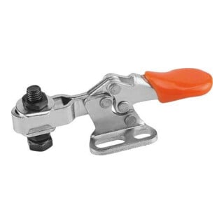 KIPP Schnellspanner Mini Stahl Fuß waagrecht M05x20 Kunststoff orange