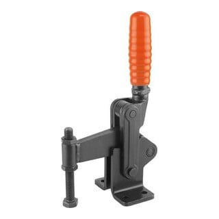 KIPP Schnellspanner schwere Ausführung M16x150 Stahl orange Fuß waagrecht