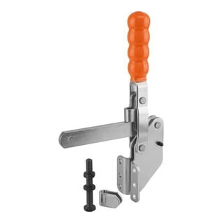 KIPP Schnellspanner Standard Fuß abgewinkelt vertikal Stahl Voller Haltearm