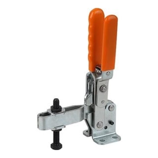 KIPP Schnellspanner vertikal M08x60 Kunststoffgriff orange Stahl Fuß waagrecht