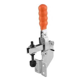 KIPP Schnellspanner vertikal Stahl Fuß abgewinkelt Kunststoff orange M0