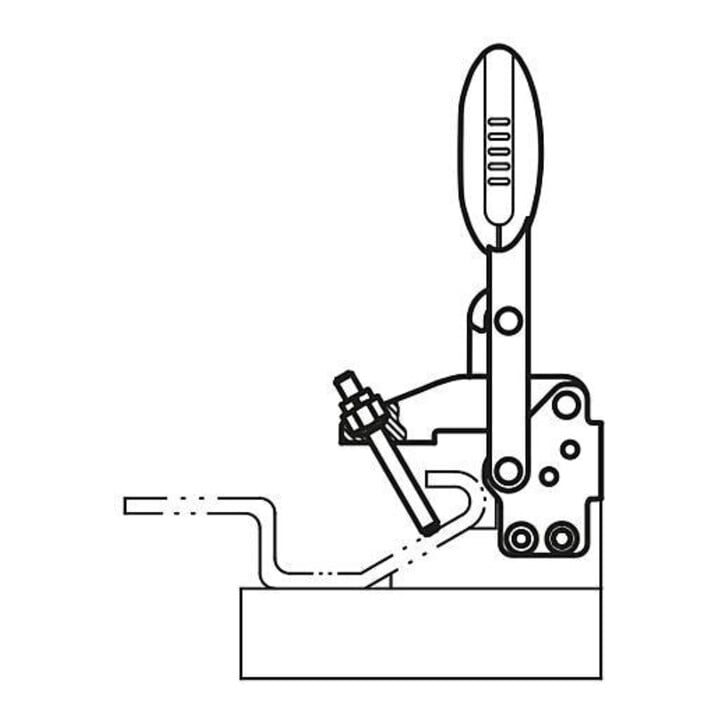 KIPP Schnellspanner Vertikal Standard Fuß senkrecht F1=750 verstellbar Andruckspindel