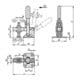 KIPP Schnellspanner Vertikal Standard Fuß waagrecht F2=1000 verstellbar