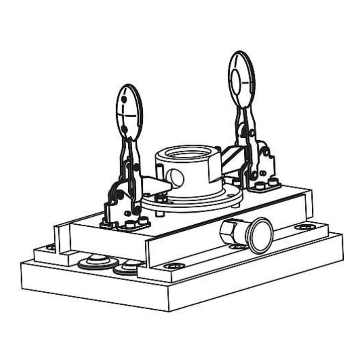 KIPP Schnellspanner Vertikal Standard Fuß waagrecht Stahl nitrocarburiert oxidiert