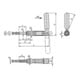 KIPP Schubstangenspanner Standard Stahl Kunststoff rot F2=7500