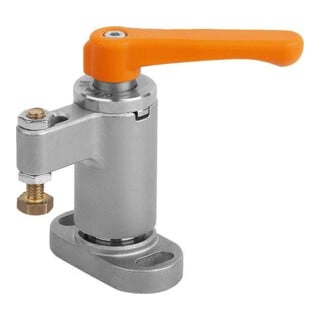 KIPP Schwenkspanner Links Mini F=320 Vergütungsstahl vernickelt