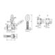 KIPP Serrage rapide vertical Pied standard horizontal Acier inoxydable poli Polyamide