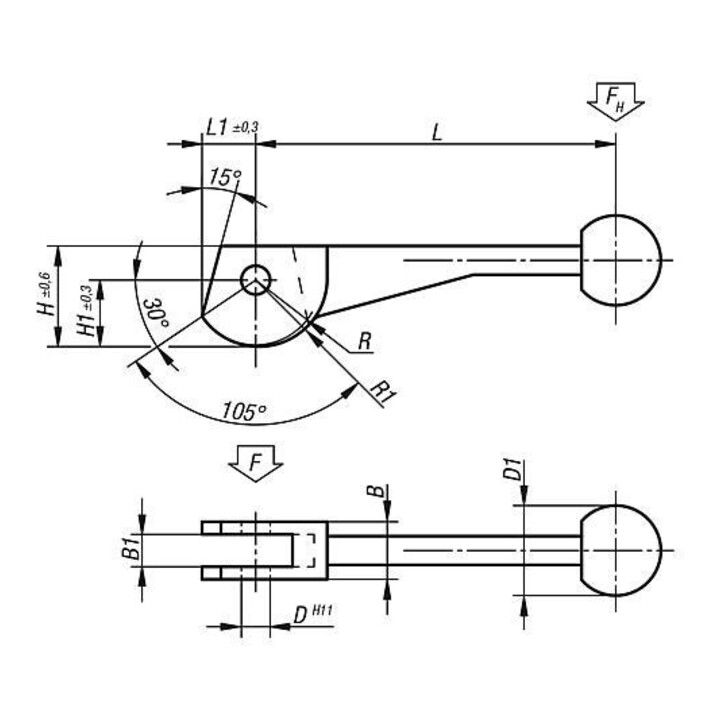 KIPP Serre-joint excentrique double en acier allié D=10