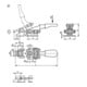 KIPP Serre-joint horizontal standard avec contre-appui Forme A F1=1600 acier inoxydable