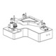 KIPP Serre-joint pivotant compact Forme C simple effet DK 14 Course 6 canaux percés