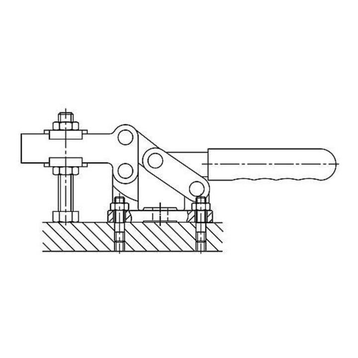 KIPP Serre-joint rapide pied horizontal F2=6000 réglable version lourde