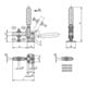 KIPP Serre-joint rapide pied horizontal Standard F2=7000 réglable avec tige de pression