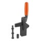 KIPP Serre-joint rapide version lourde pied acier vertical plastique orange