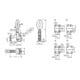 KIPP Serre-joint rapide vertical standard, pied horizontal, acier nitrure carboné oxydé
