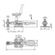 KIPP Snelspanner horizontaal Mini Voet horizontaal F1=500 vaste drukspindel M0