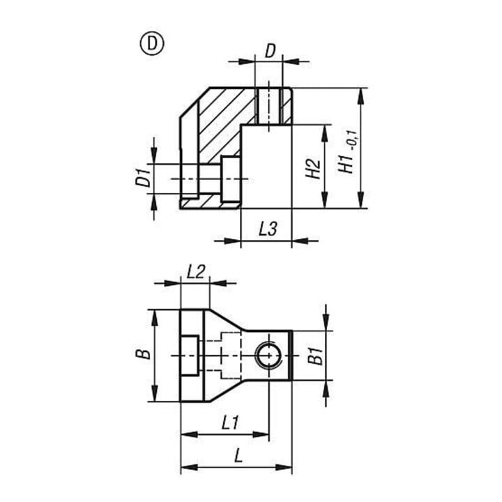KIPP Spannbacken Form D Obere Spannbacke H1=40,5 Einsatzstahl