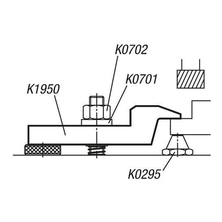KIPP Spanneisen gekröpft 168 x 48 L1=48 Vergütungsstahl