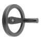 KIPP Speichenhandrad D1=160 Passbohrung mit Nut D2=16H7 Aluminium