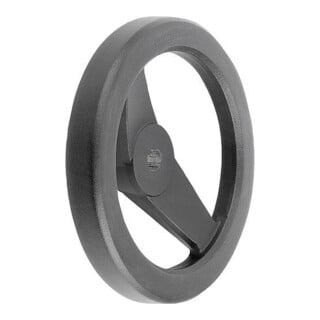 KIPP Speichenhandrad D1=250 D2=26H7 Aluminium schwarz pulverbeschichtet