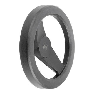 KIPP Speichenhandrad D1=80 Passbohrung D2=12H7 Aluminium schwarz pulverbeschichtet