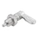 KIPP Spergrendel met aanslag links D=8 M12 Vorm B handgreep ongecoat met moer