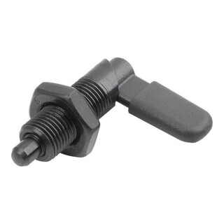 KIPP Sperrriegel D 6mm M12x1,5 Stahl brüniert mit Gewindehülse und Kappe
