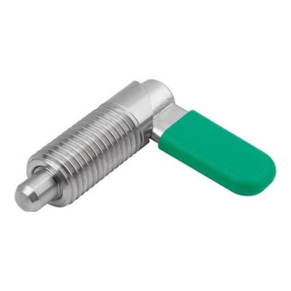 KIPP Sperrriegel M10x1 Ø4 Edelstahl blank Form C mit Gewindehülse Kappe