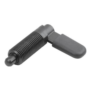 KIPP Sperrriegel M10x1 Ø6mm brüniert mit Gewindehülse Kunststoffkappe