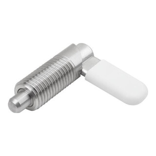 KIPP Sperrriegel M12 D=6 Edelstahl blank Form C mit Gewindehülse Kappe