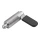 KIPP Sperrriegel M12x1,5 Ø8 Edelstahl blank Form C mit Gewindehülse Kappe