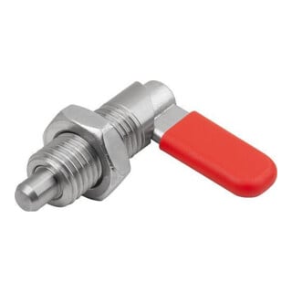 KIPP Sperrriegel M20 D=8 Edelstahl blank Form D mit Gewindehülse und Kappe
