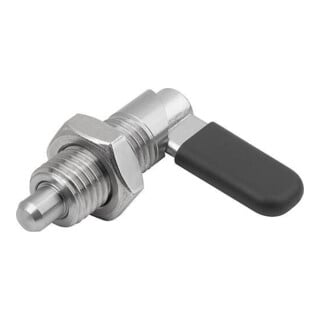 KIPP Sperrriegel M20x1,5 D=8 Edelstahl blank Form D mit Gewindehülse Mutter Kappe