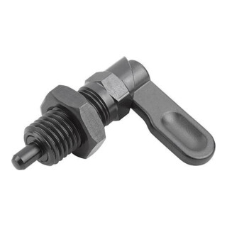 KIPP Sperrriegel mit Anschlag links D=5 M10 Form B Griff unbeschichtet mit Mutter