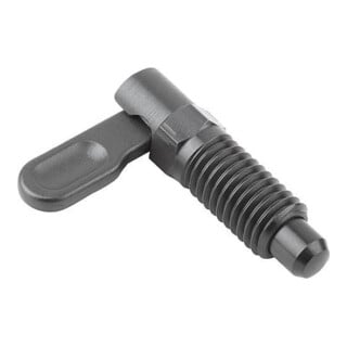KIPP Sperrriegel mit Anschlag links D=8 M12 Form A Griff unbeschichtet ohne Mutter
