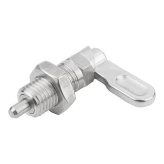 KIPP Sperrriegel mit Anschlag links D5 M12 Form B Griff unbeschichtet mit Mutter