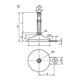 KIPP Stellfuß mit Innensechskant, Form D M10x50, D=60, Stahl, Gummi-3