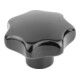 KIPP Sterngriff DIN 6336 M12 63 x 40 mm Duroplast schwarz hochglänzend