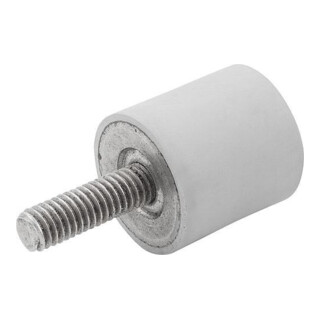 KIPP Tampon en caoutchouc type D filetage extérieur M10 x 28 acier inoxydable 1.4401