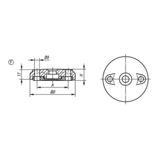 KIPP Teller Anti-Slip-Platte Form F Thermoplast schwarz Ø 100