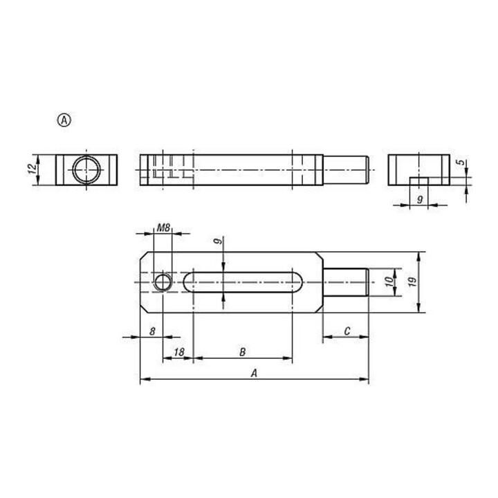 KIPP Tendeur Bride de serrage ronde Forme A 75