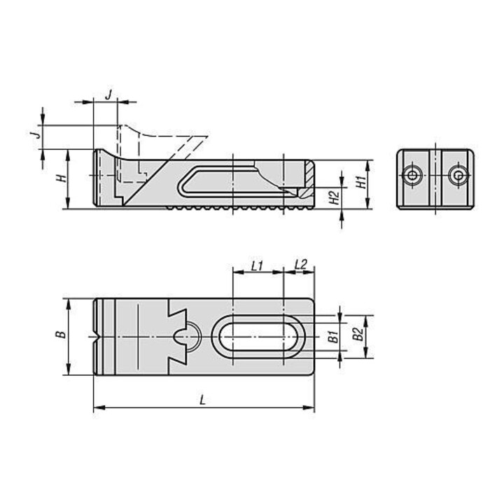 KIPP Tiefspanner verstellbar Form B geschliffen 72 x 25mm Vergütungsstahl