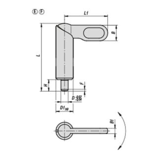 KIPP Verrou de blocage acier Forme E 10 x 38 mm D5 D1