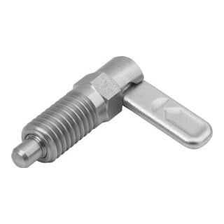 KIPP Verrou de sécurité avec butée droite D=5 M12 Forme A Douille filetée Inox