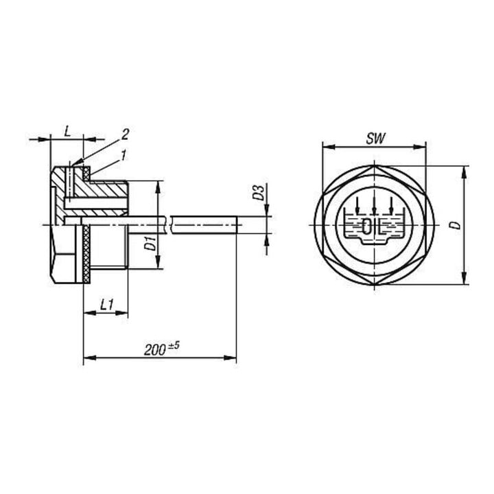 KIPP Verschlussschraube mit Entlüftung Ölmessstab D=28 G1/2 SW24 Form B