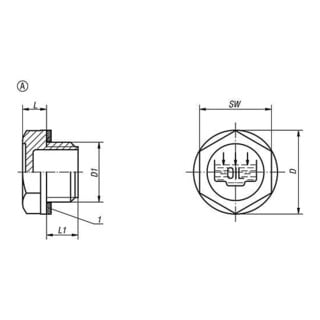 KIPP Vis de fermeture Forme A M16x1,5 D21 sans ventilation